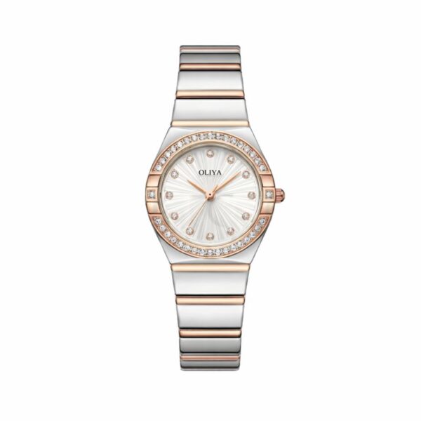 Oliya 889 Watch For Woman Stone Silver and White