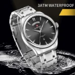Naviforce 9213 Watch For Men - Black Silver - Image 2