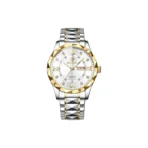 Binbond 2521 Watch For Men-Circle Golden Silver and White