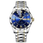 Binbond 2521 Watch For Men-Golden Silver and Blue