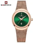 Naviforce 5004 Watch For Women - Rose Gold Green