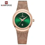 Naviforce 5004 Watch For Women - Rose Gold Green