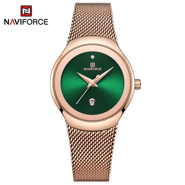Naviforce 5004 For Women - RoseGold Green Naviforce 5004 Watch For Women - Rose Gold Green - Image 1