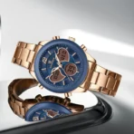 Naviforce 5045 Watch For Women - Rose Gold and Blue - Image 4