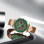 Naviforce 5045 Watch For Women - Rose Gold and Green - Image 2