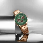 Naviforce 5045 Watch For Women - Rose Gold and Green