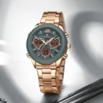 Naviforce 5045 Watch For Women - Rose Gold and Gray