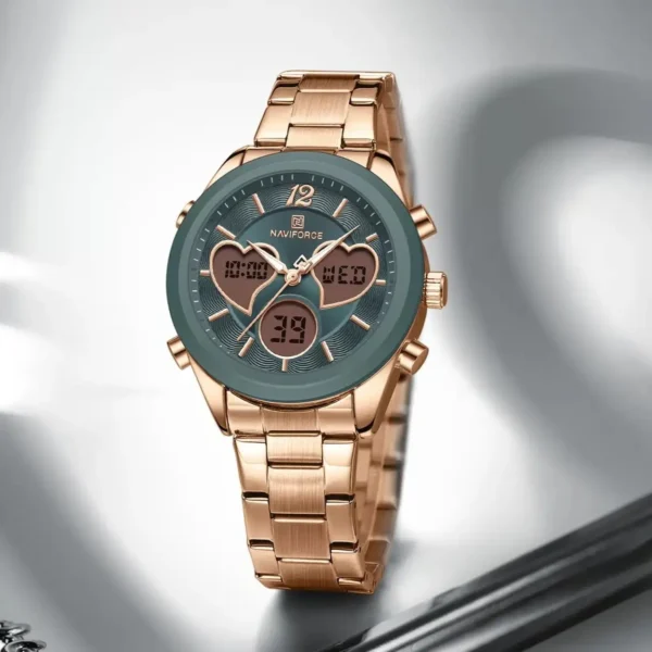 Naviforce 5045 Watch For Women - Rose Gold and Gray