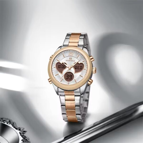 Naviforce 5045 Watch For Women - Rose Gold and White