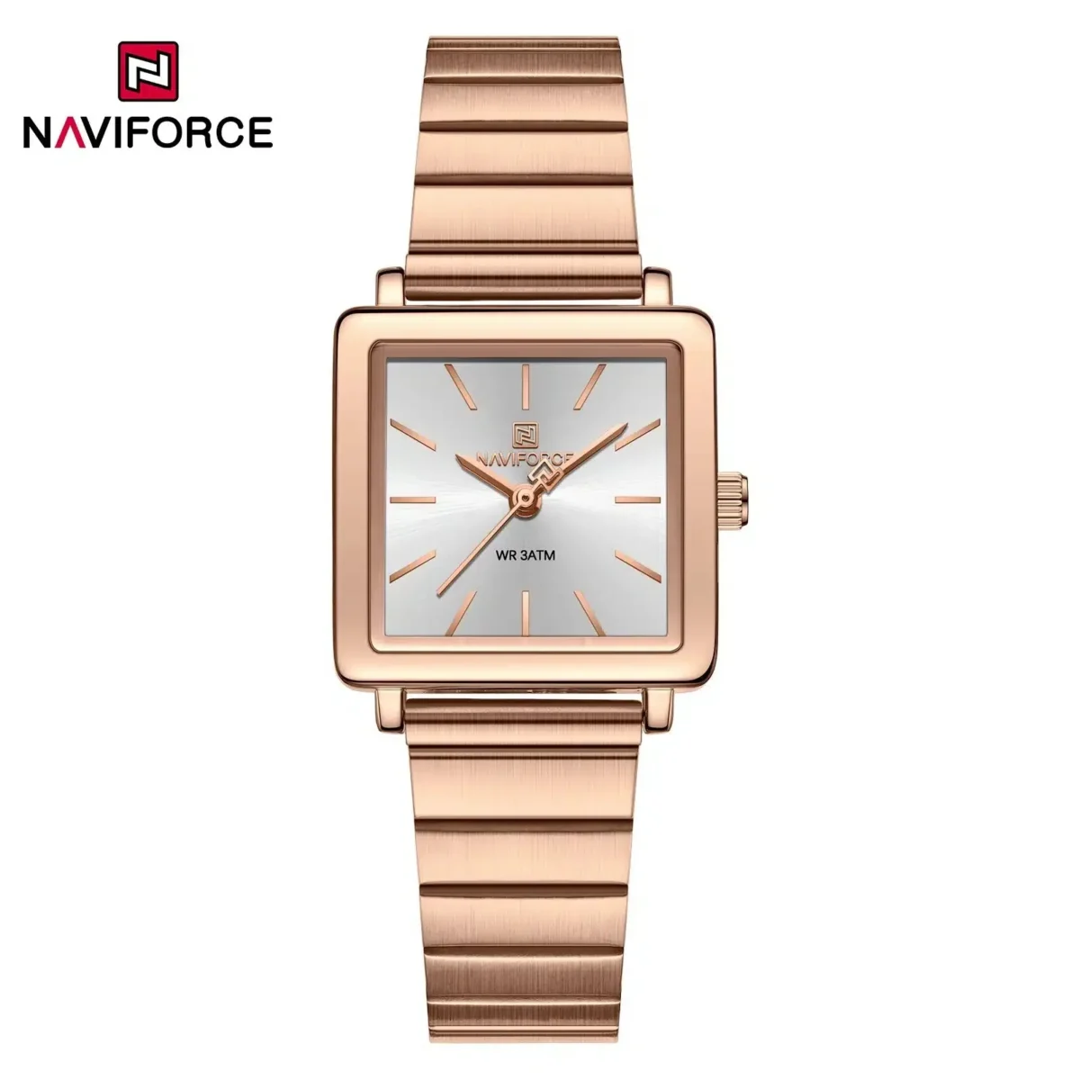 Naviforce 5048 Watch For Women-Rose Gold and White - Image 4