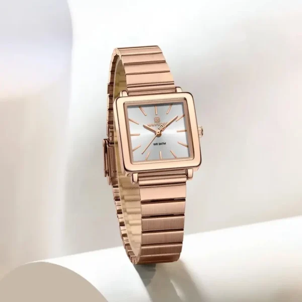 Naviforce 5048 Watch For Women-Rose Gold and White