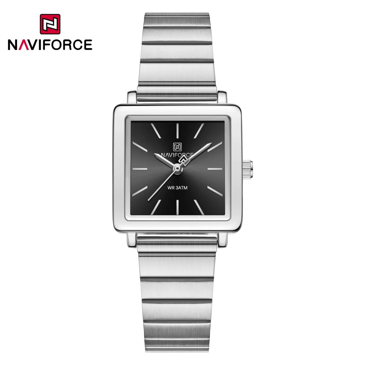 Naviforce 5048 Watch For Women-Silver and Black - Image 4