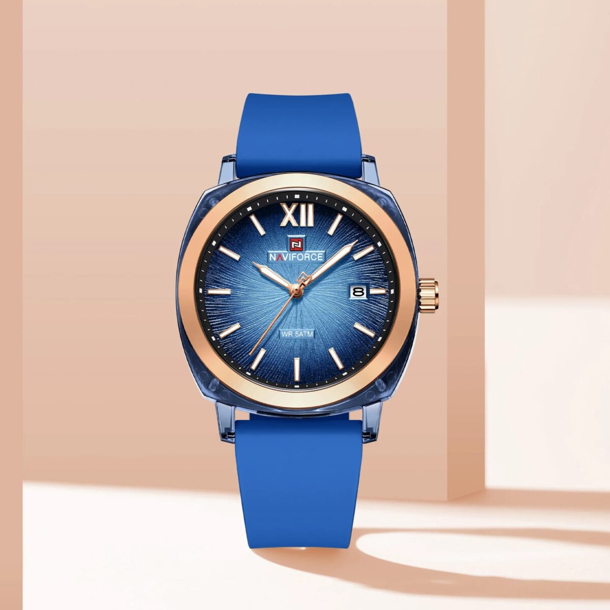 Naviforce 6111 Silicon Belt Watch For Women - Blue - Image 1