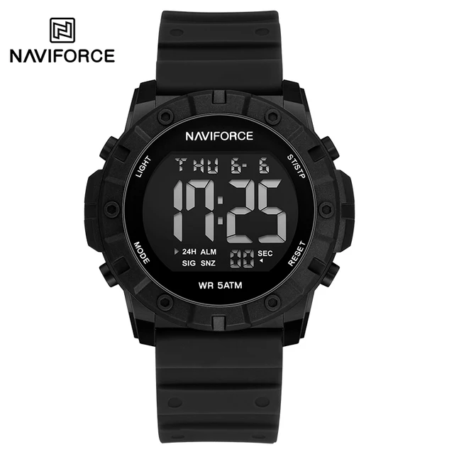Naviforce 7110 Silicon Belt Watch For Men- Black Naviforce 7110 Silicon Belt Watch For Men- Black - Image 1