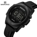 Naviforce 7127 Silicon Belt Watch For Men- Black