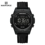 Naviforce 7127 Silicon Belt Watch For Men- Black - Image 2