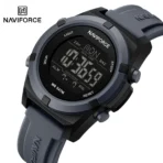 Naviforce 7127 Silicon Belt Watch For Men- Black Light