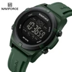 Naviforce 7127 Silicon Belt Watch For Men- Green