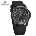 Naviforce 8031 Silicon Belt Watch For Men - Black - Image 2