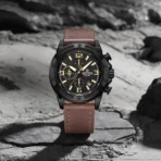 Naviforce 8074 Leather Watch For Men -Black Brown