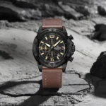 Naviforce 8074 Leather Watch For Men -Black Brown