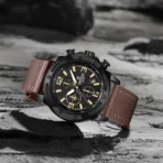 Naviforce 8074 Leather Watch For Men -Black Brown - Image 2