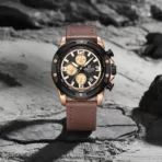 Naviforce 8074 Leather Watch For Men - Rose Brown