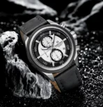 Naviforce 8075 Leather Belt Watch For Men -Black White - Image 2