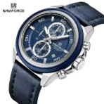 Naviforce 8075 Leather Belt Watch For Men - Blue