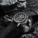 Naviforce 8075 Leather Belt Watch For Men -Silver Black - Image 2