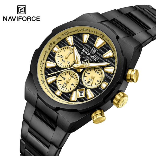 Naviforce 8081 Watch  For Men -Black Gold