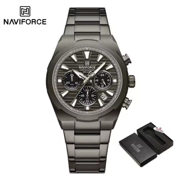 Naviforce 8081 Watch  For Men - Black Gray