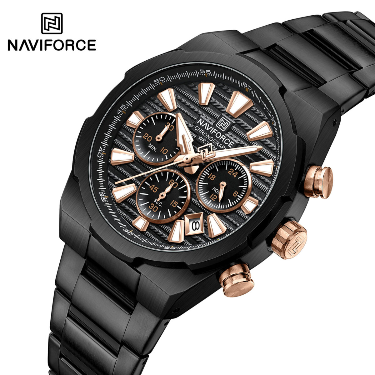 Naviforce 8081 Watch  For Men -Black Rose - Image 1