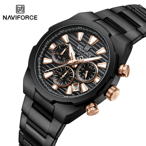 Naviforce 8081 Watch  For Men -Black Rose