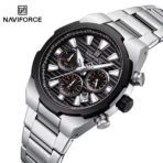 Naviforce 8081 Watch  For Men - Silver Black - Image 2