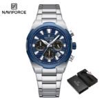 Naviforce 8081 Watch  For Men - Silver Blue