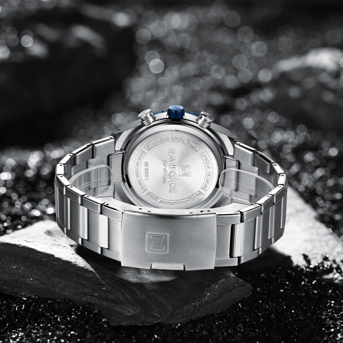 Naviforce 8081 Watch  For Men - Silver Blue - Image 3
