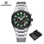Naviforce 8081 Watch  For Men - Silver Green