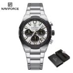 Naviforce 8081 Watch  For Men - Silver White