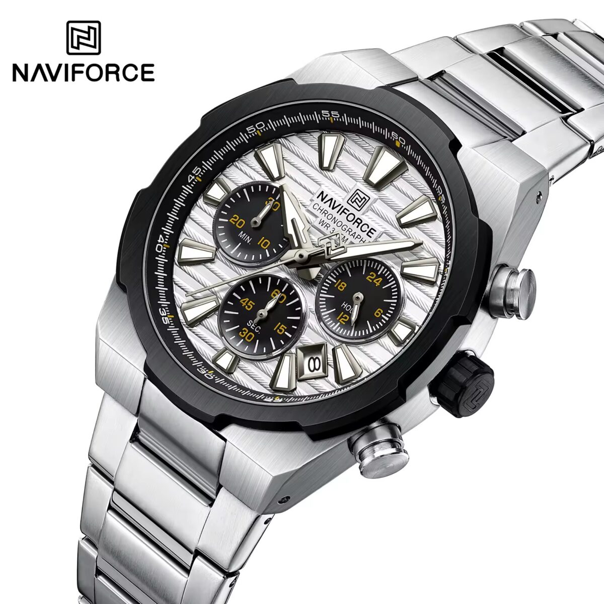 Naviforce 8081 Watch  For Men - Silver White - Image 2