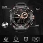 Naviforce 9163 Watch For Men - Full Black - Image 2