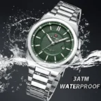 Naviforce 9212 Watch For Men-Silver Green - Image 2