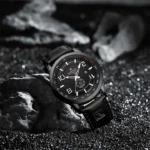 Naviforce 9229 Leather Belt Watch For Men-Black