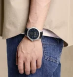 Naviforce 9229 Leather Belt Watch For Men-Black Blue - Image 2