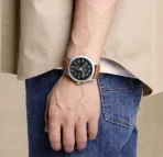 Naviforce 9229 Leather Belt Watch For Men Brown - Image 2