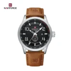 Naviforce 9229 Leather Belt Watch For Men Brown