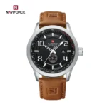 Naviforce 9229 Leather Belt Watch For Men Brown