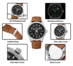 Naviforce 9229 Leather Belt Watch For Men Brown - Image 3