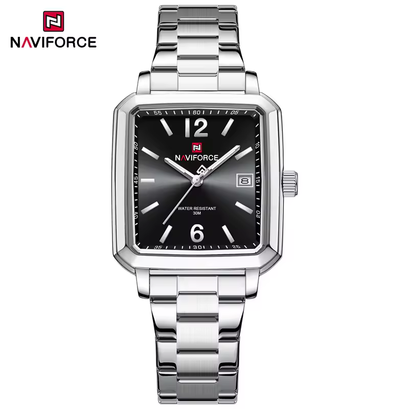 Naviforce 9252 Watch For Man-Silver and Black