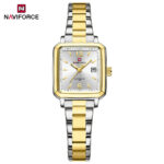 Naviforce 9252 Watch For Woman-Golden Silver and White